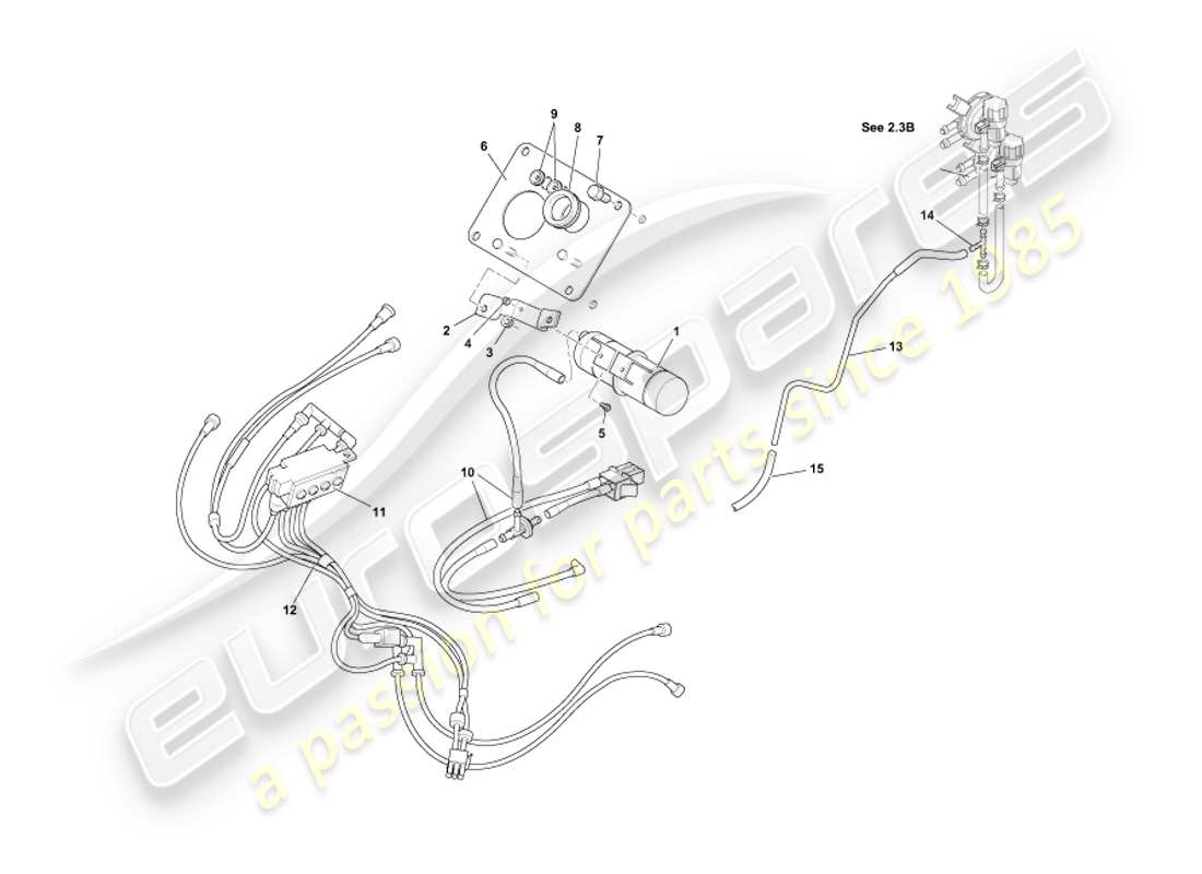 un schéma de pièces du catalogue de pièces aston martin db7 vantage (2002)