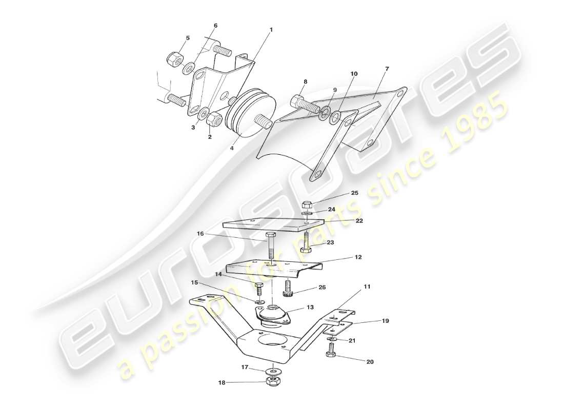 un schéma de pièces du catalogue de pièces aston martin v8 virage