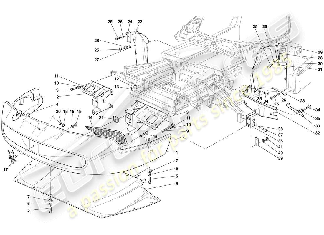 un schéma de pièces du catalogue de pièces maserati mc12