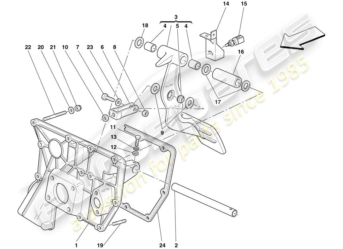 un schéma de pièces du catalogue de pièces ferrari f430 scuderia (usa)