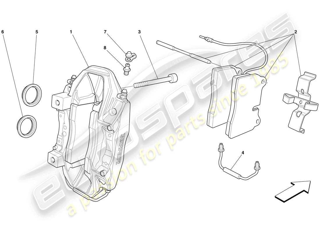 un schéma de pièces du catalogue de pièces ferrari 599 gto (rhd)