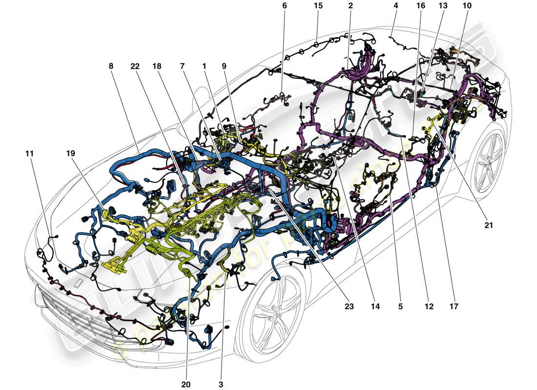 un schéma de pièces du catalogue de pièces ferrari gtc4