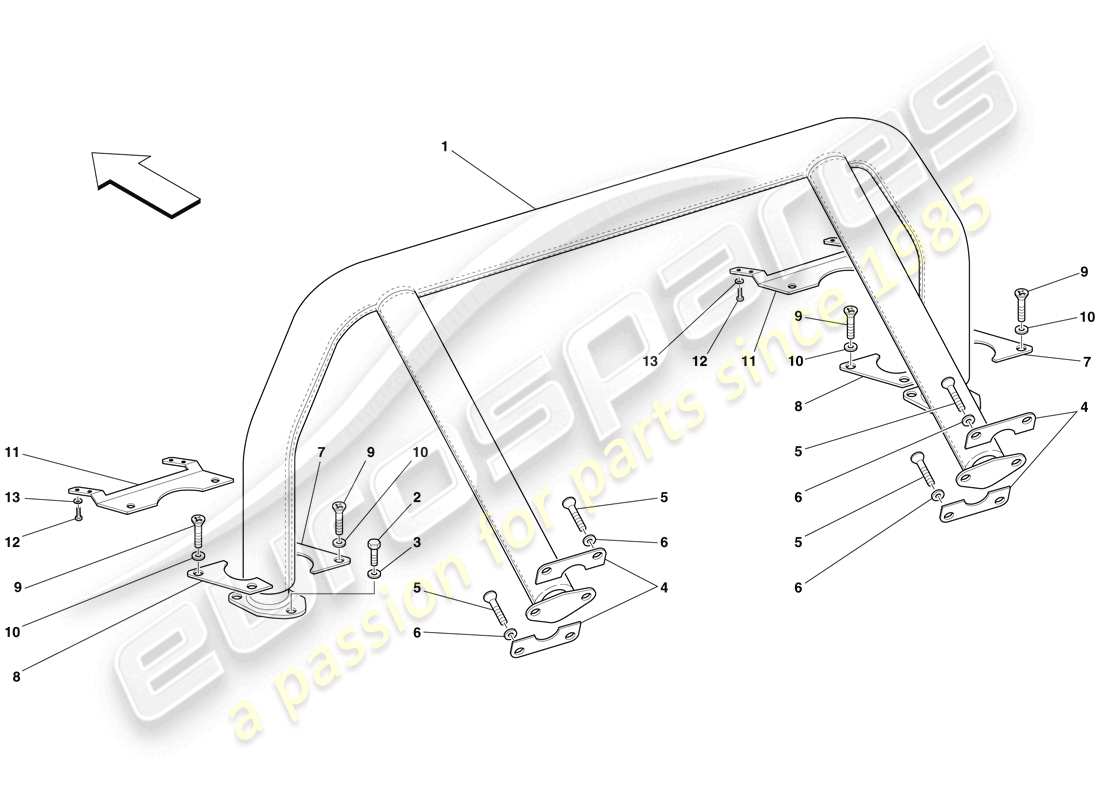 un schéma de pièces du catalogue de pièces ferrari 599