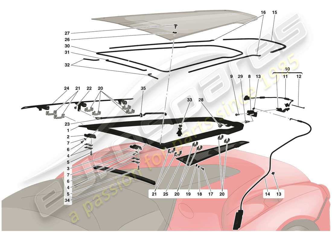 un schéma de pièces du catalogue de pièces ferrari laferrari (usa)