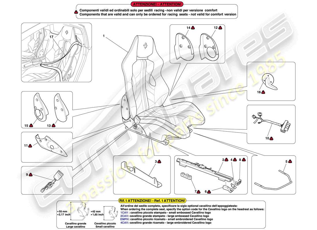 un schéma de pièces du catalogue de pièces ferrari 599 sa aperta (rhd)