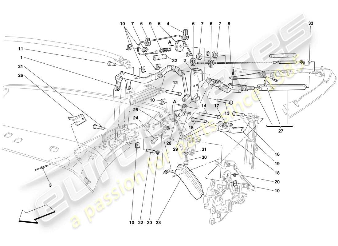 un schéma de pièces du catalogue de pièces ferrari f430 spider (rhd)
