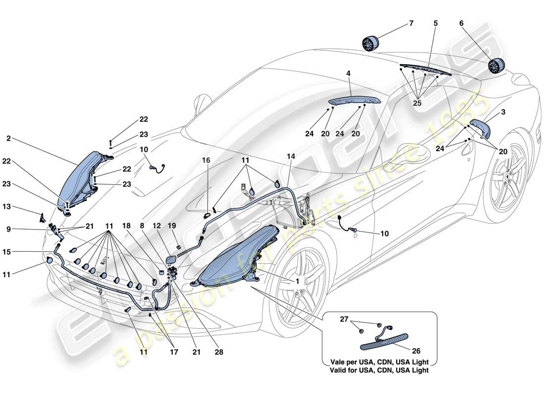 un schéma de pièces du catalogue de pièces Ferrari California T (Europe)