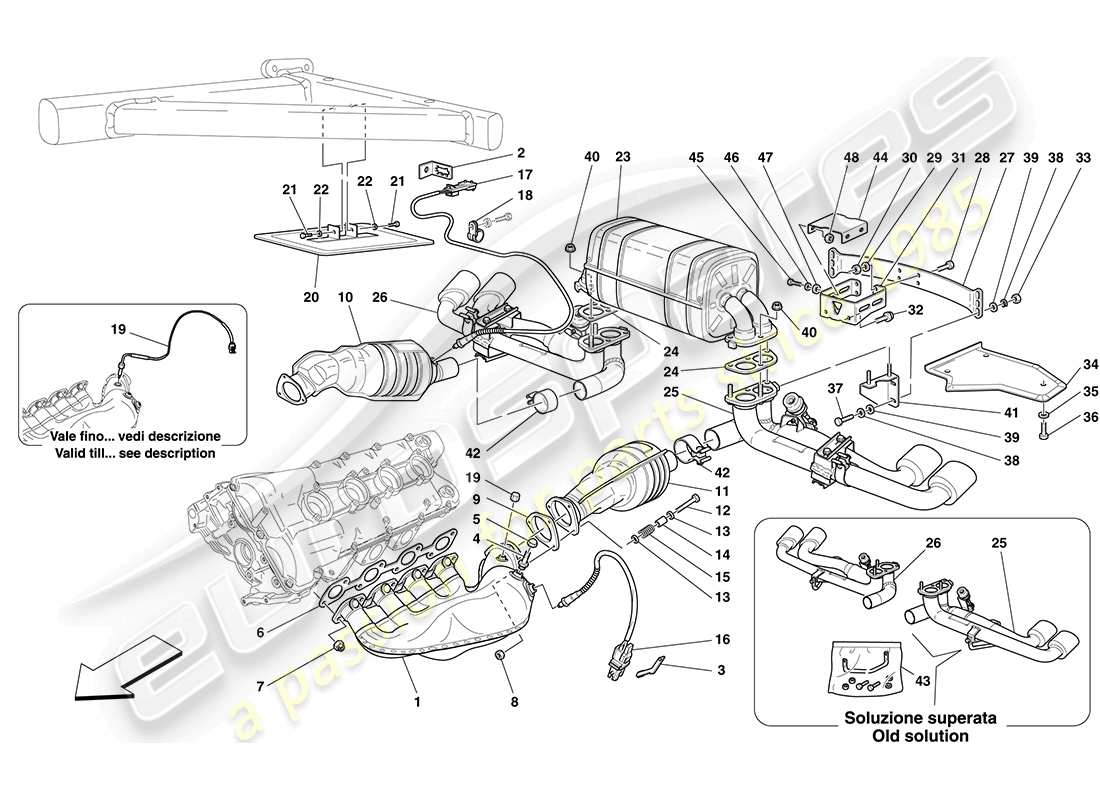 schéma de pièce contenant le numéro de pièce kl-fer-430-decat-cs-ss