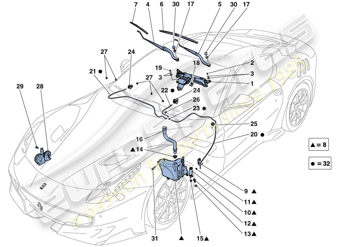 un schéma de pièces du catalogue de pièces ferrari f12 tdf (usa)