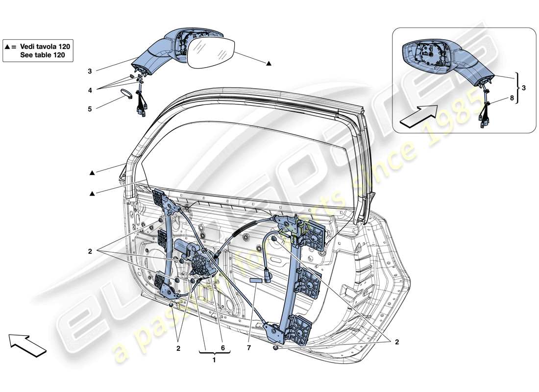 un schéma de pièces du catalogue de pièces ferrari 488 spider (rhd)