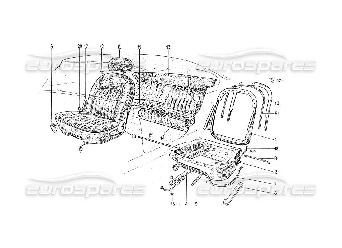 un schéma de pièces du catalogue de pièces ferrari 330 and 365