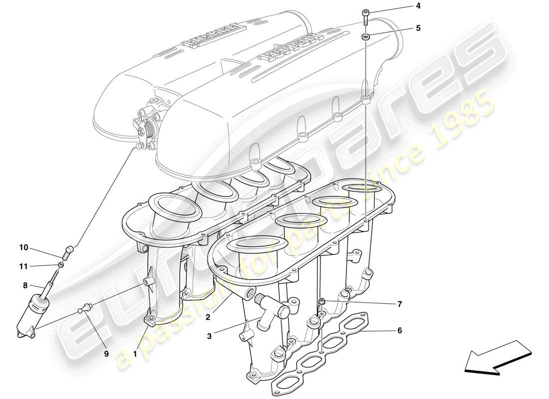 un schéma de pièces du catalogue de pièces ferrari f430 scuderia spider 16m (rhd)