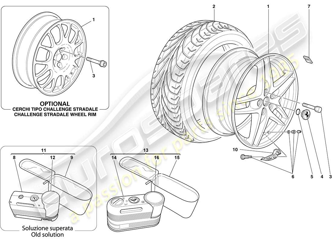 un schéma de pièces du catalogue de pièces ferrari f430 coupe (rhd)