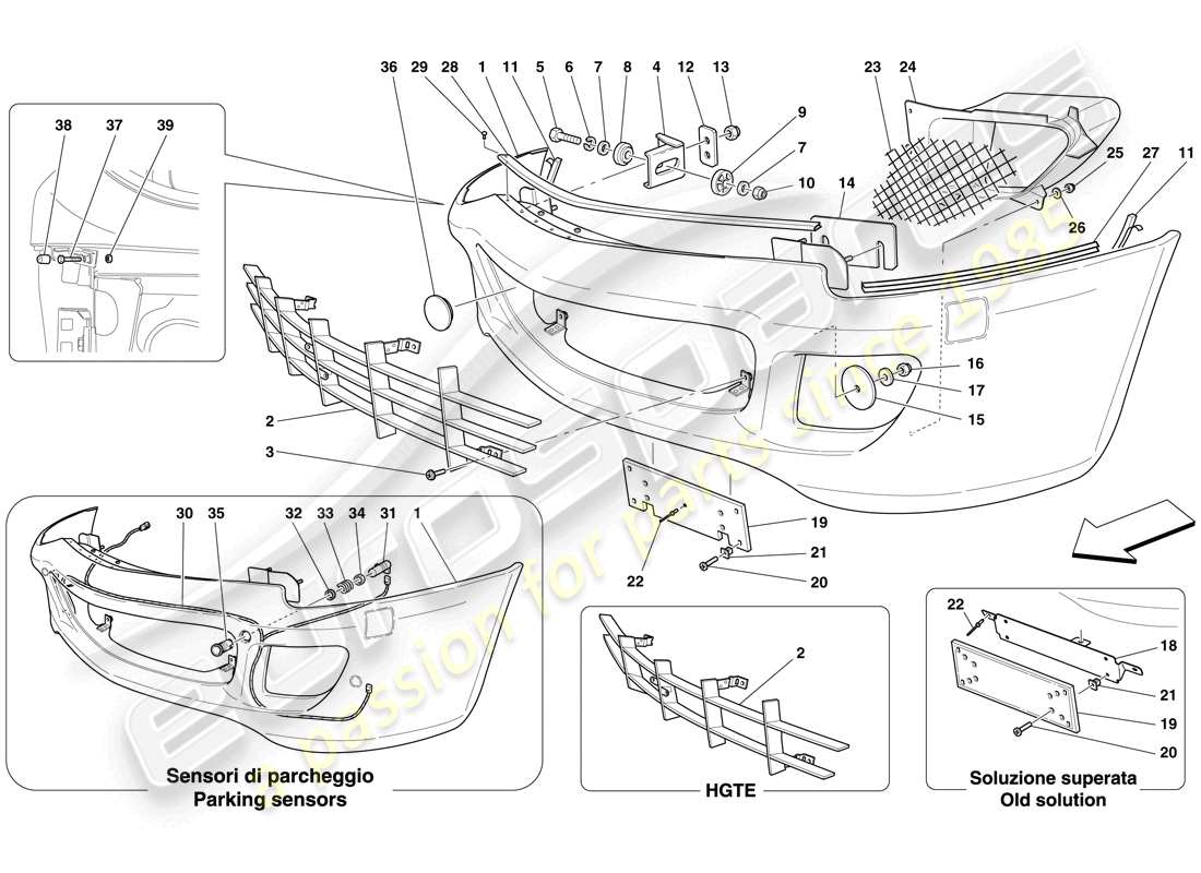 un schéma de pièces du catalogue de pièces ferrari 599 gtb fiorano (usa)