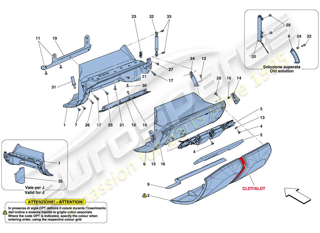 un schéma de pièces du catalogue de pièces ferrari 812