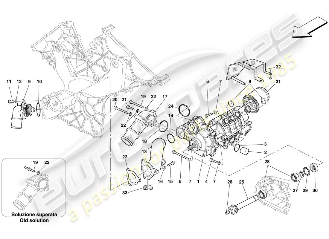 un schéma de pièces du catalogue de pièces ferrari 599 gtb fiorano (rhd)