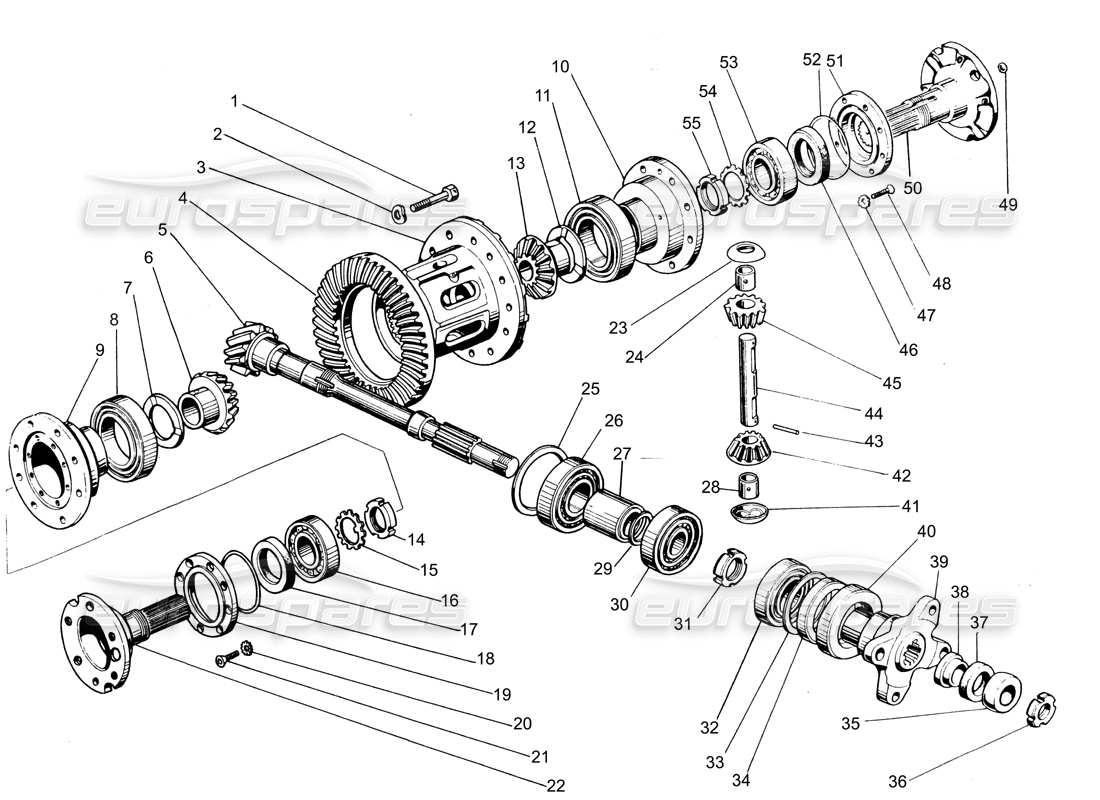 un schéma de pièces du catalogue de pièces lamborghini espada