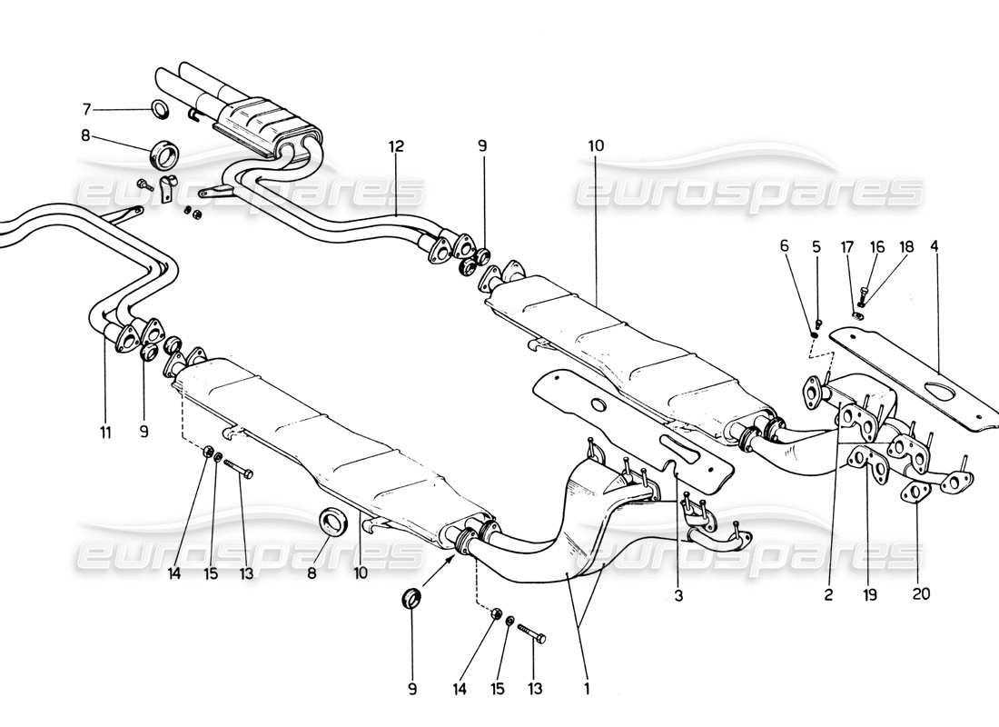 un schéma de pièces du catalogue de pièces ferrari 365 gtb4 daytona (1969)