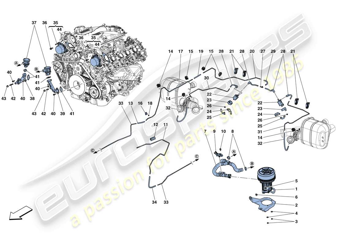 un schéma de pièces du catalogue de pièces Ferrari GTC4 Lusso T (EUROPE)