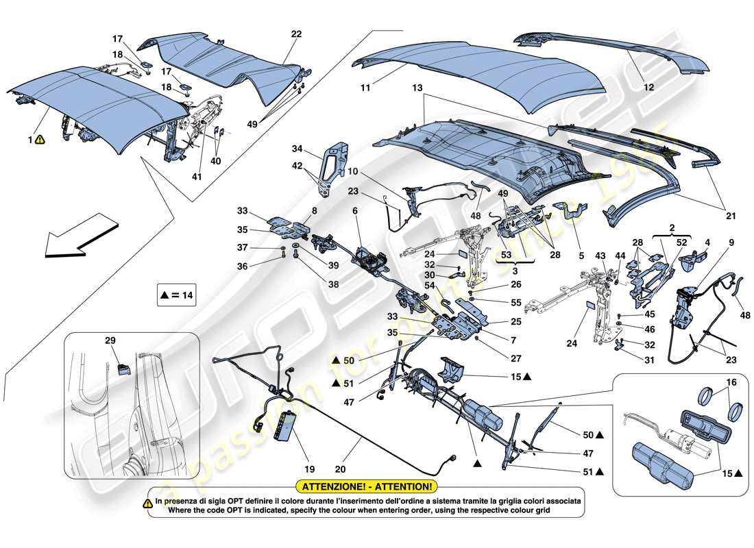 un schéma de pièces du catalogue de pièces ferrari 488 spider (usa)