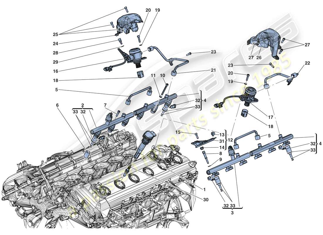 un schéma de pièces du catalogue de pièces ferrari laferrari aperta (usa)