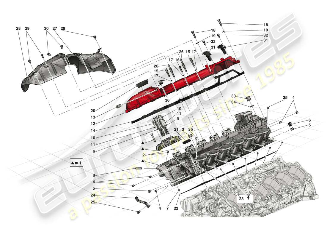 un schéma de pièces du catalogue de pièces ferrari laferrari (europe)