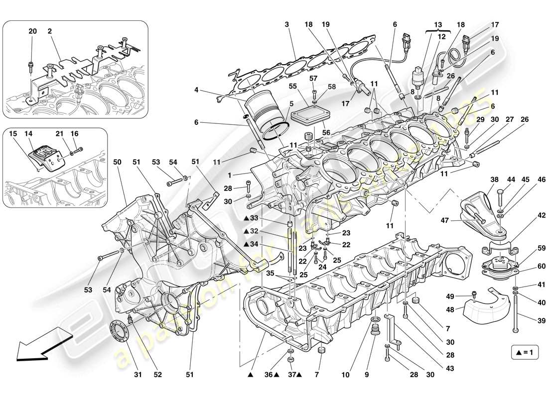 un schéma de pièces du catalogue de pièces ferrari 599 gto (europe)