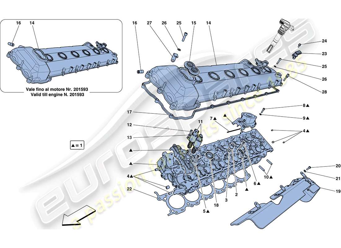 un schéma de pièces du catalogue de pièces ferrari ff (europe)