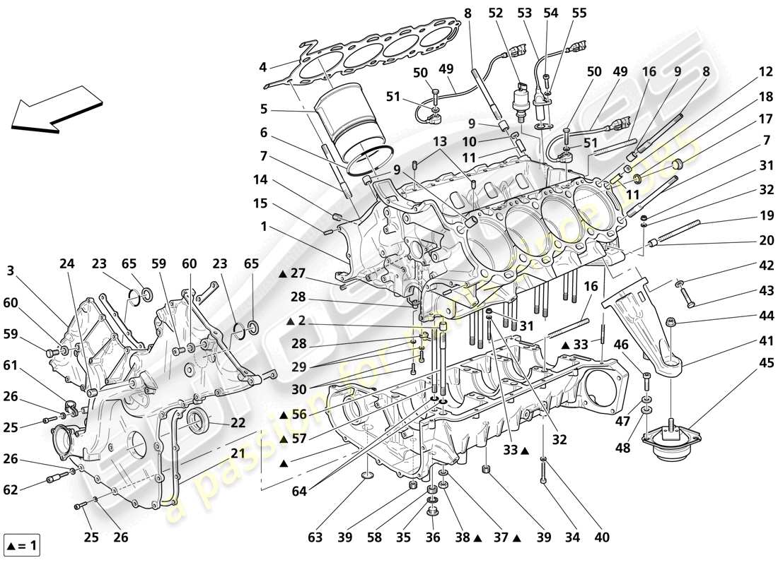 un schéma de pièces du catalogue de pièces maserati trofeo