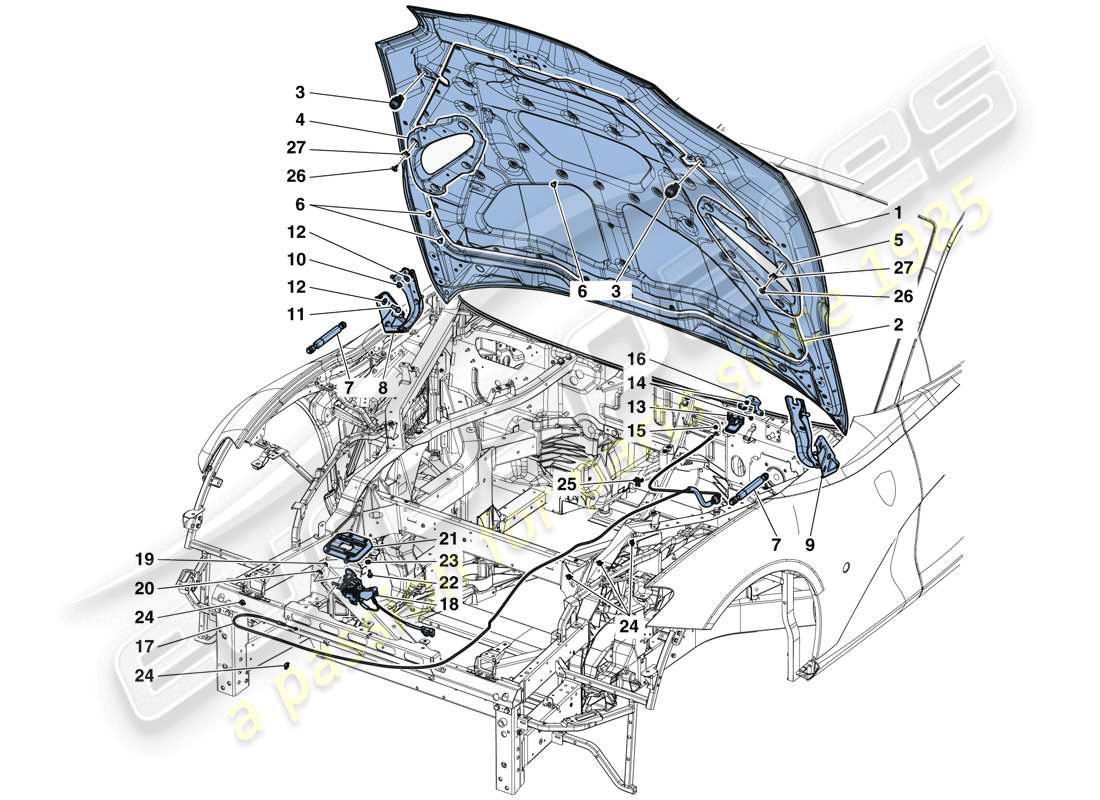 un schéma de pièces du catalogue de pièces ferrari 812 superfast (europe)
