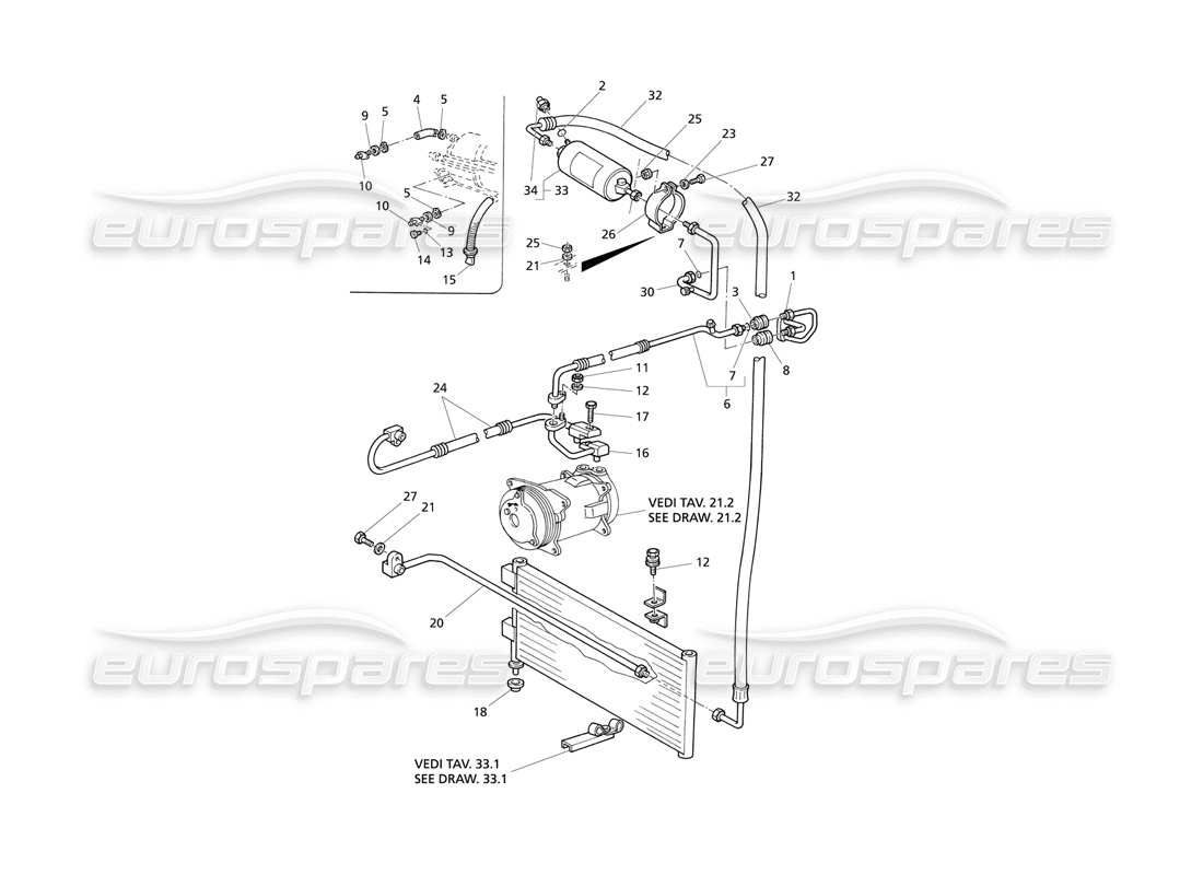 un schéma de pièces du catalogue de pièces Maserati QTP V8 Evoluzione