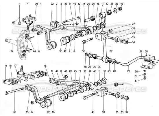 un schéma de pièces du catalogue de pièces ferrari 365 gtc4 (mechanical)