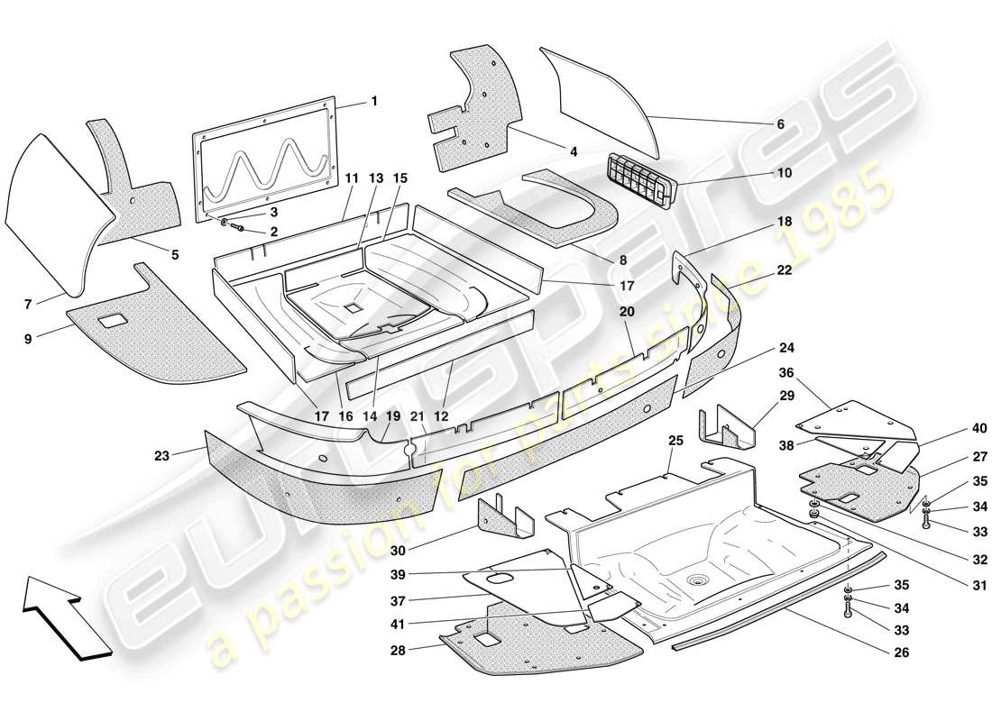 un schéma de pièces du catalogue de pièces ferrari 599 gto (usa)