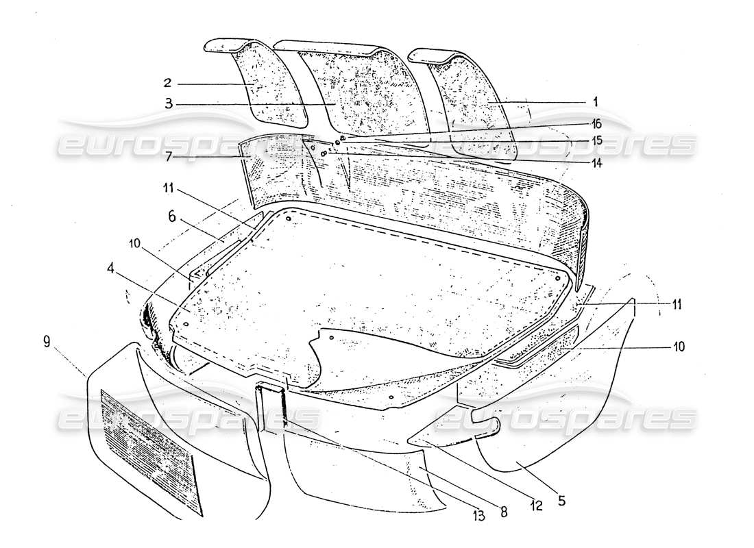 un schéma de pièces du catalogue de pièces ferrari 330 gt 2+2 (coachwork)