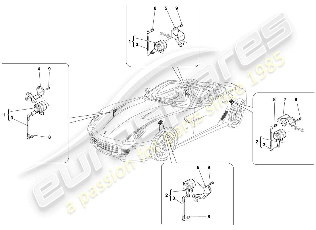 ferrari 599 sa aperta (europe) détecteur de mouvement schéma des pièces