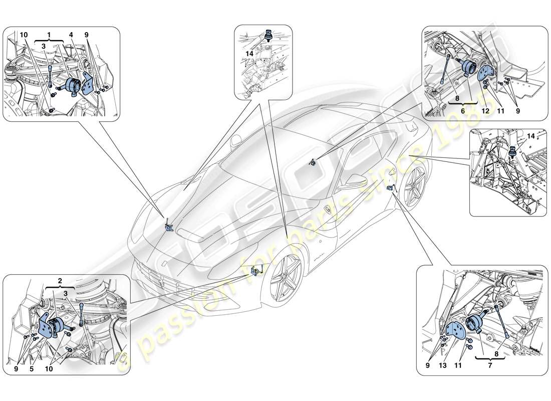 ferrari f12 berlinetta (europe) gestion électronique (suspension) schéma des pièces