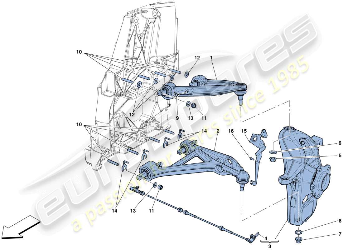 ferrari gtc4 lusso t (usa) suspension avant - bras - schéma des pièces