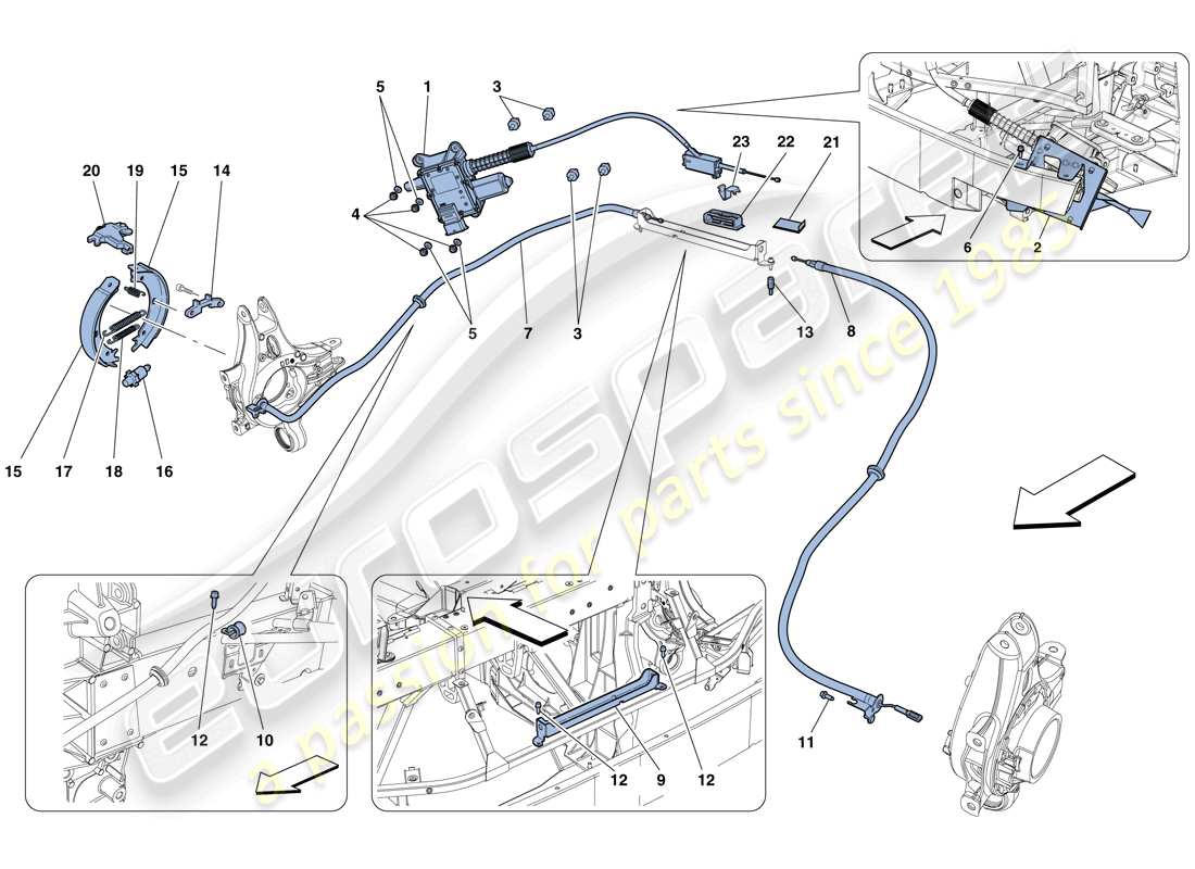 ferrari 458 italia (europe) commande du frein de stationnement schéma des pièces