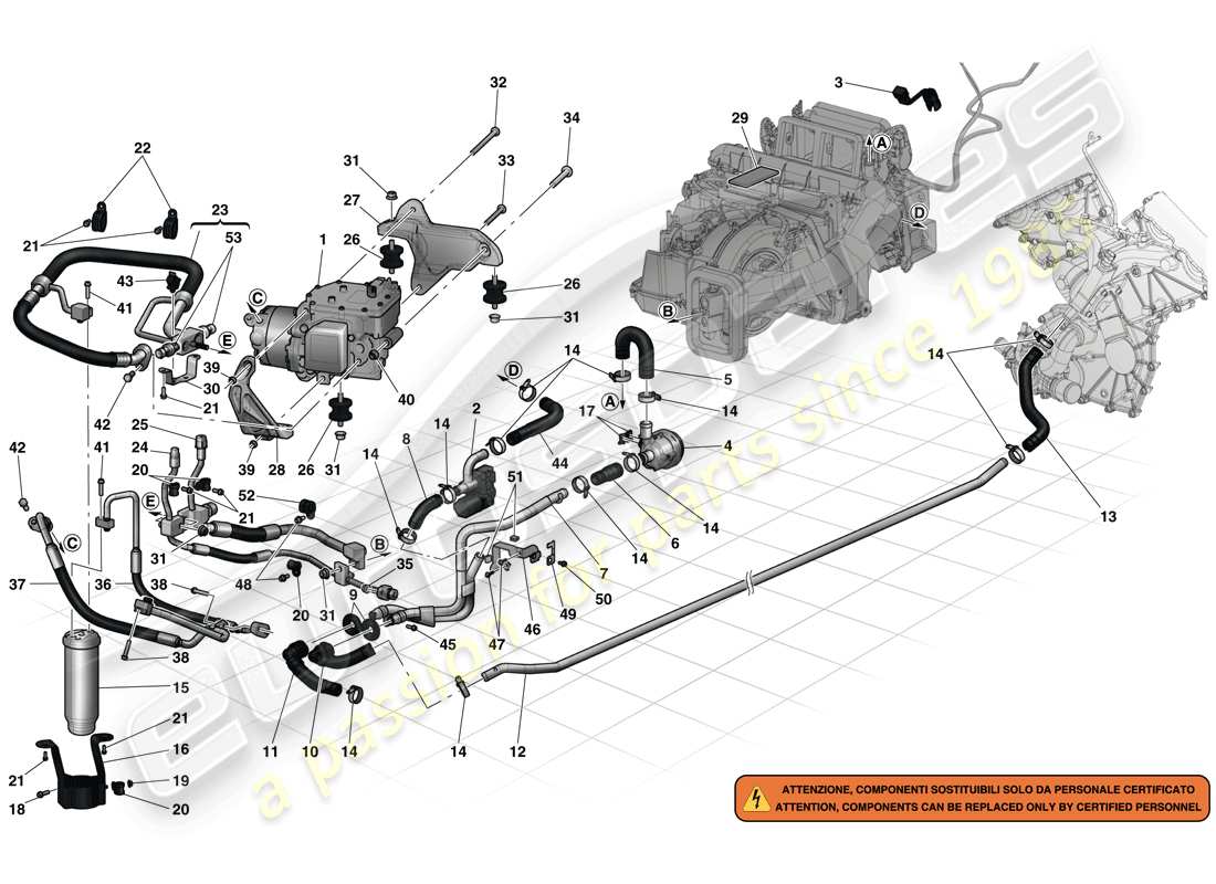 ferrari laferrari (usa) schéma des pièces du système ac