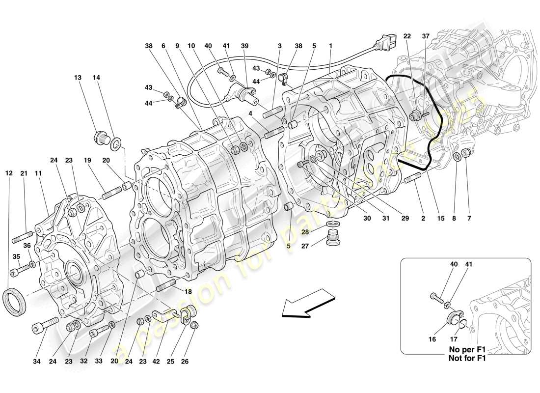 ferrari 599 gtb fiorano (europe) carter de boîte de vitesses schéma des pièces