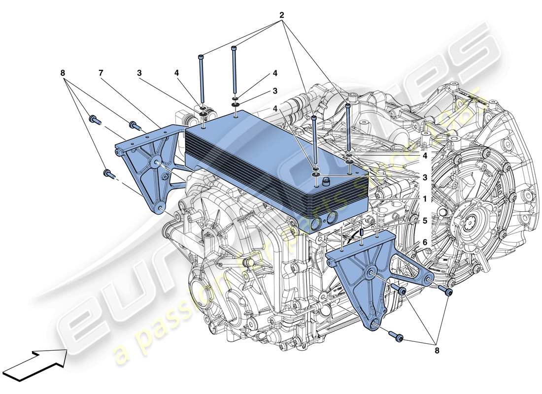 ferrari 488 spider (europe) radiateurs de refroidissement d'huile de boîte de vitesses schéma des pièces