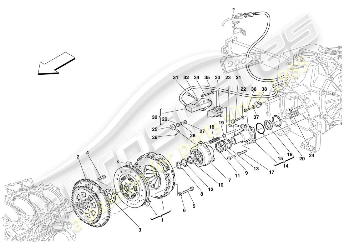 maserati mc12 embrayage et commandes schéma des pièces