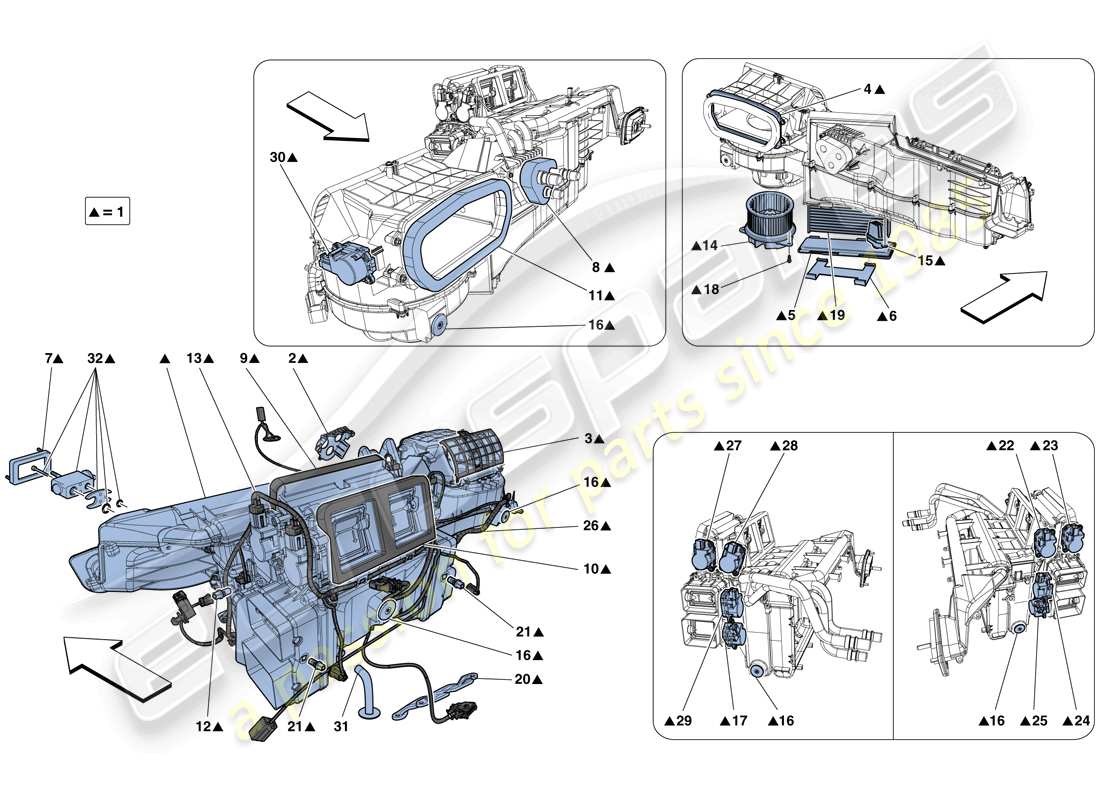 ferrari california t (usa) unité d'évaporateur schéma des pièces