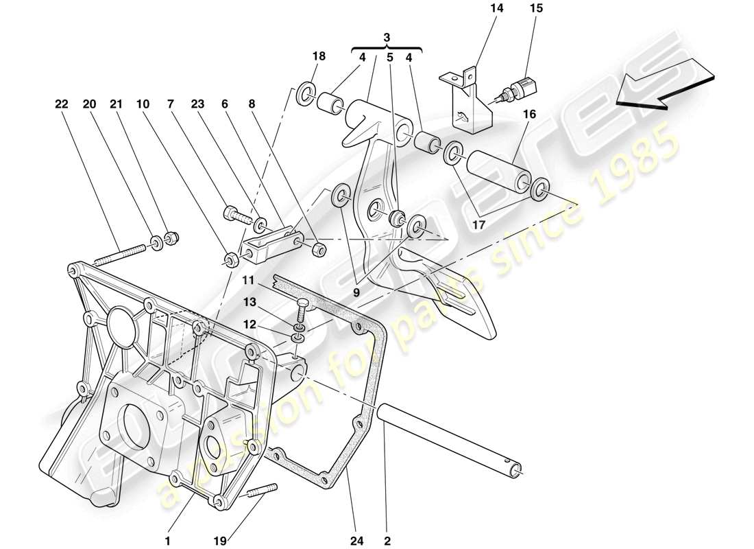 ferrari f430 scuderia spider 16m (usa) diagramme des pièces du pedal board