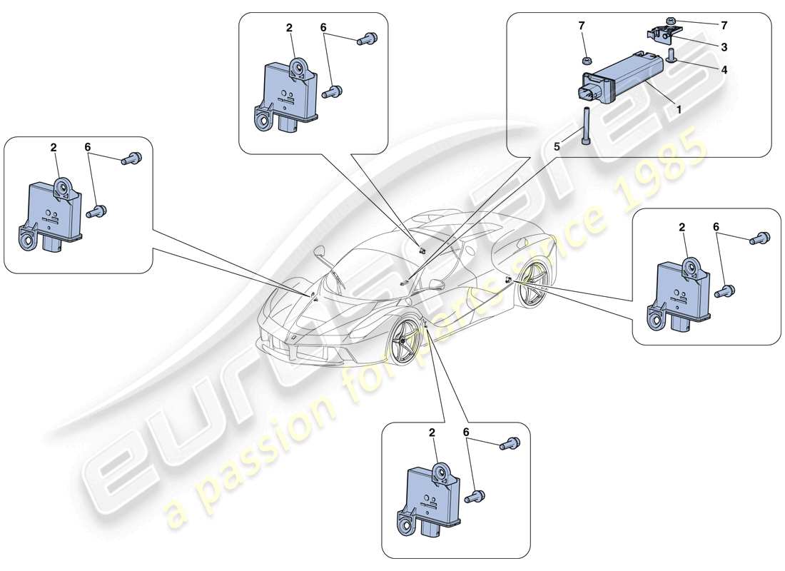 ferrari laferrari aperta (europe) système de surveillance de la pression des pneus schéma des pièces