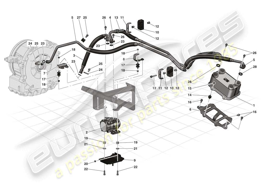 ferrari laferrari (europe) refroidissement du moteur électrique schéma des pièces