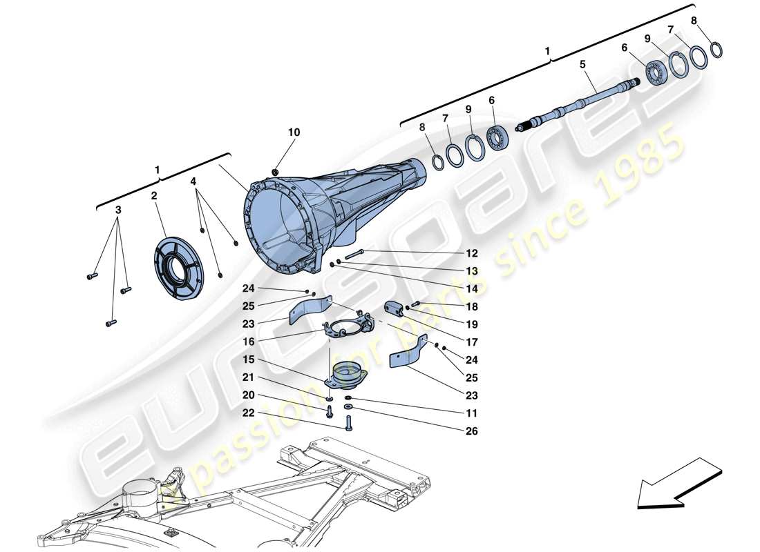 ferrari f12 berlinetta (rhd) schéma des pièces du boîtier de transmission