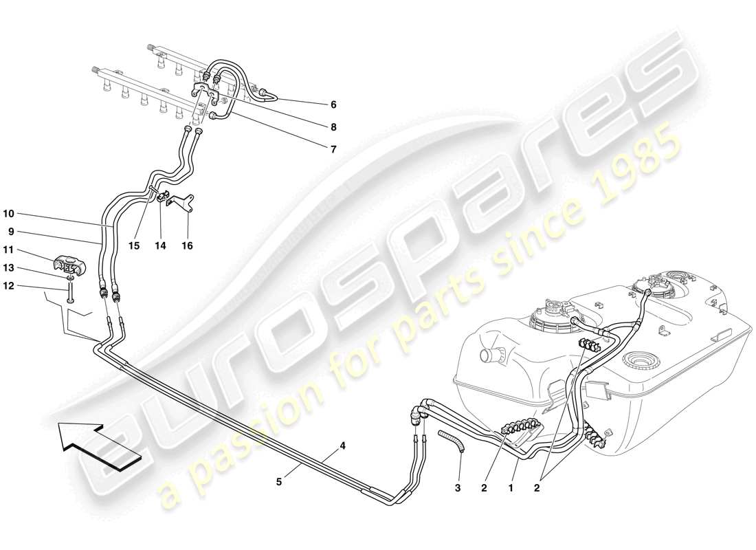 ferrari 599 gtb fiorano (europe) système de carburant schéma des pièces