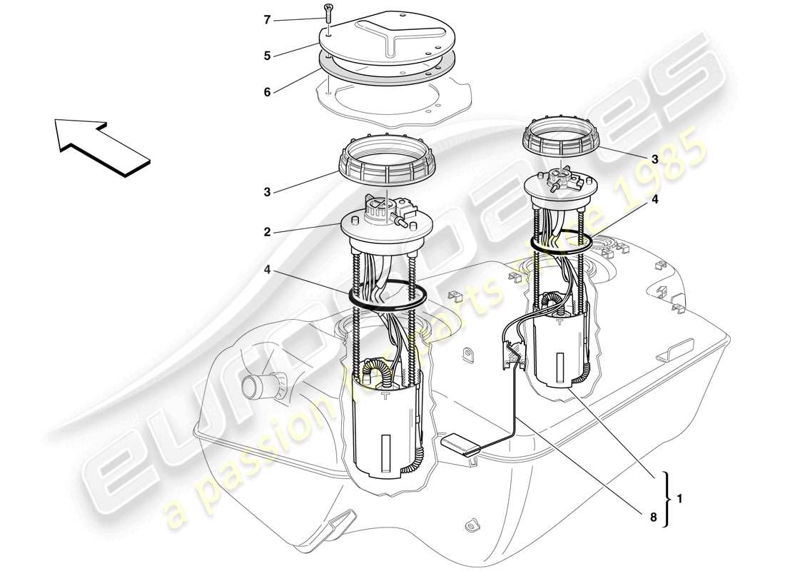 ferrari 599 sa aperta (usa) pompe à carburant schéma des pièces