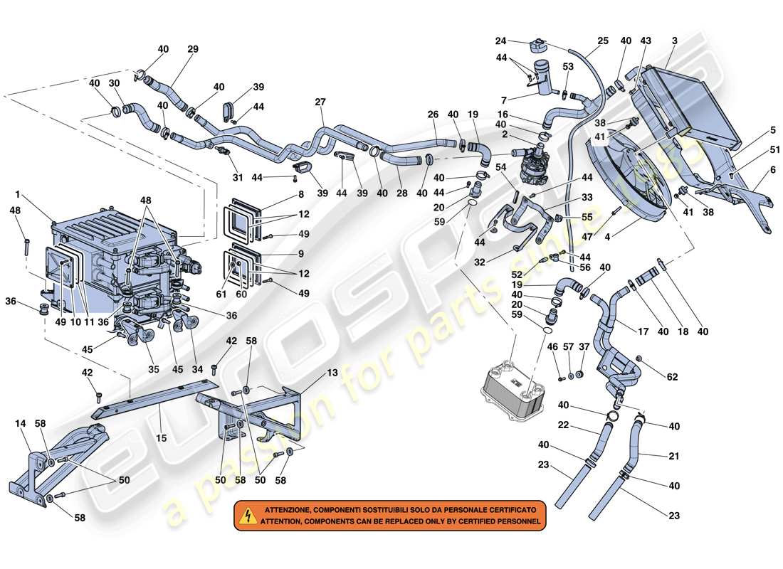 ferrari laferrari aperta (europe) onduleur et refroidissement schéma des pièces